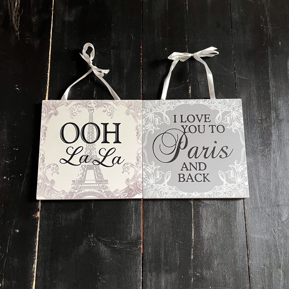 Set of 2 Paris Signs.